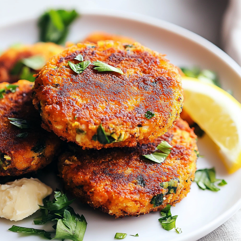 Salmon Croquettes on a Plate