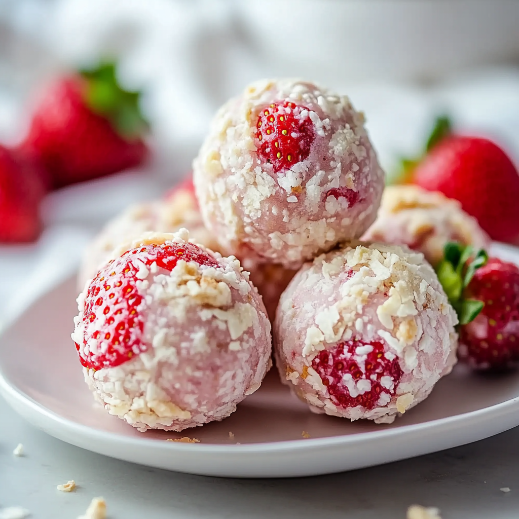 Strawberry Cheesecake Protein Balls