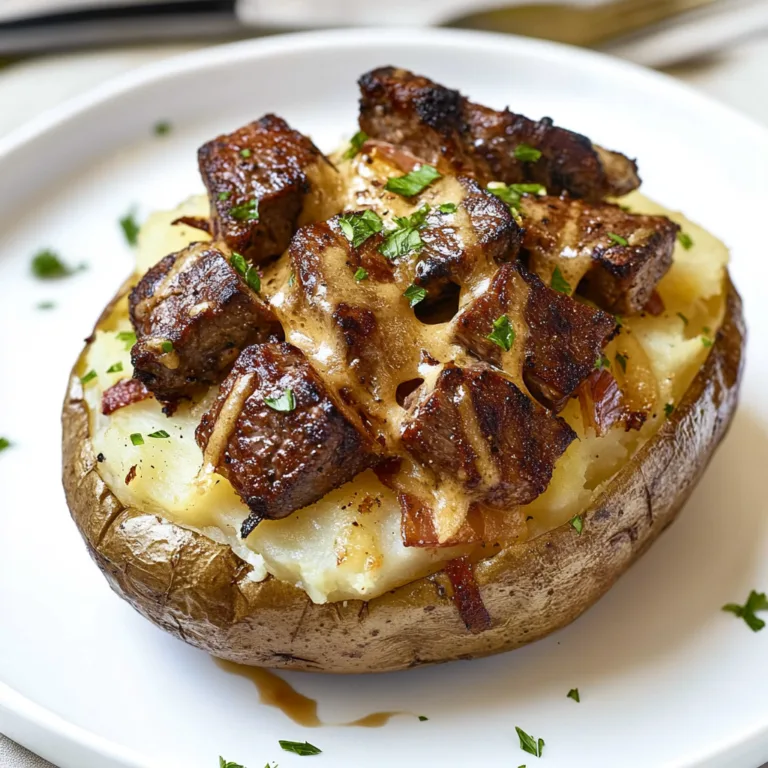 Ultimate Loaded Baked Potato with Steak Bites