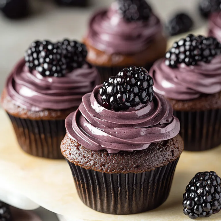 Decadent Dark Chocolate Blackberry Cupcakes