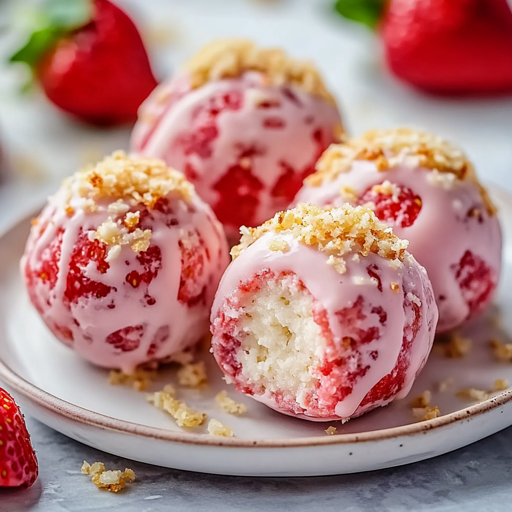 Strawberry Cheesecake Protein Balls