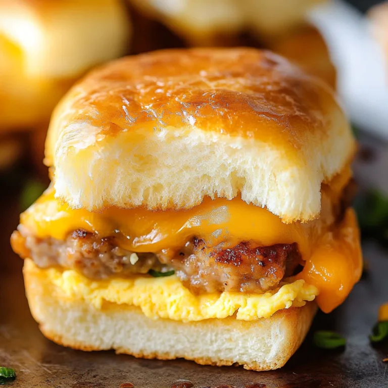 Cheesy Sausage Egg Breakfast Sliders