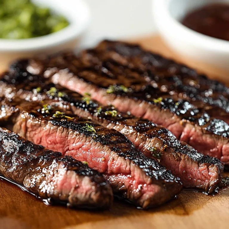 Marinated Flank Steak on Grill