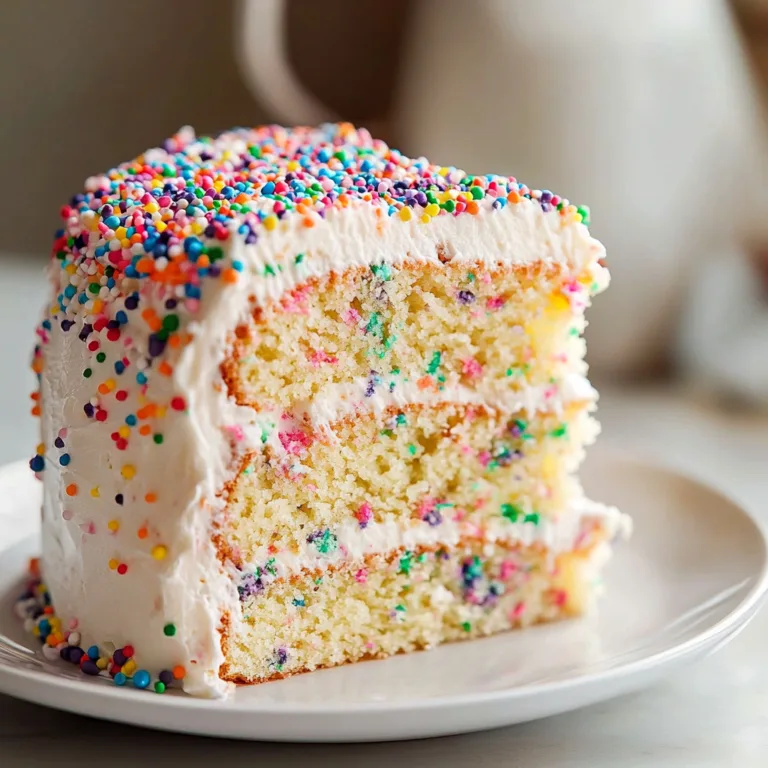 Funfetti Cake Slice on Plate