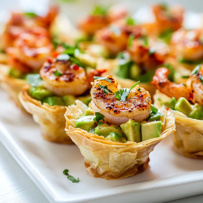 Spicy Shrimp Avocado Phyllo Cups