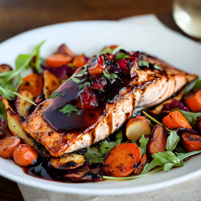 Balsamic Glazed Salmon with Roasted Vegetables