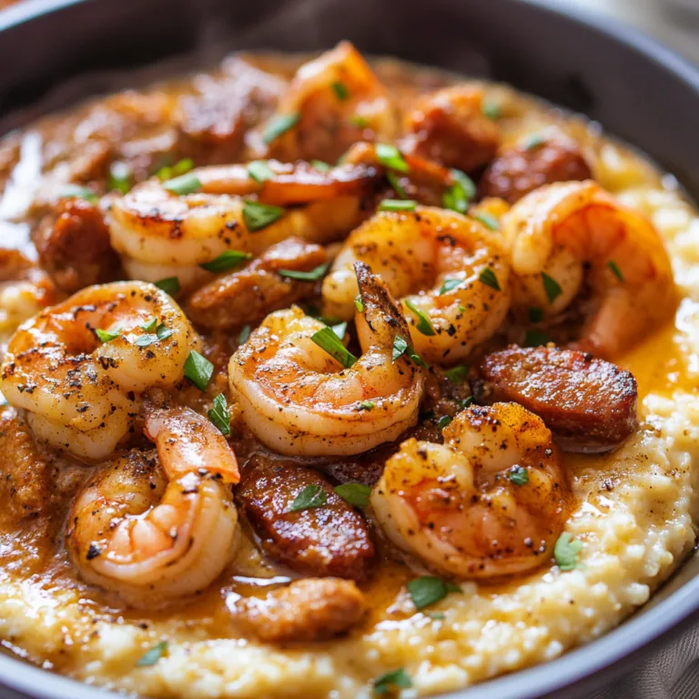 Cajun Shrimp and Grits with Andouille Sausage