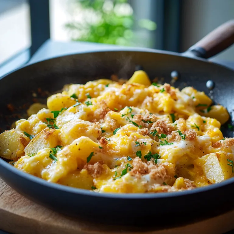 Easy Cheesy Potato Egg Scramble