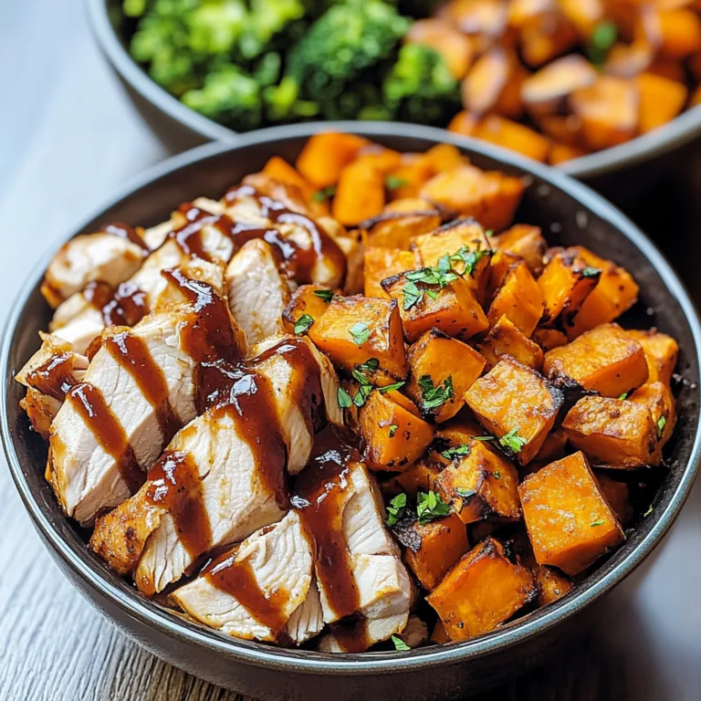 Irresistible BBQ Chicken & Roasted Sweet Potato Bowls