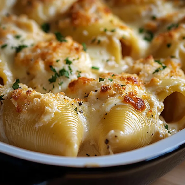 Garlic Butter Chicken Alfredo Stuffed Shells