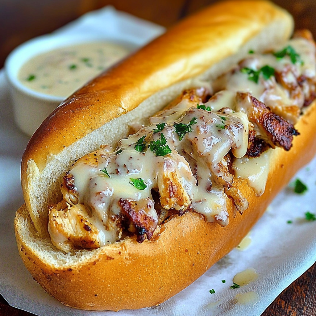 Recipe preparation for White BBQ Chicken Subs