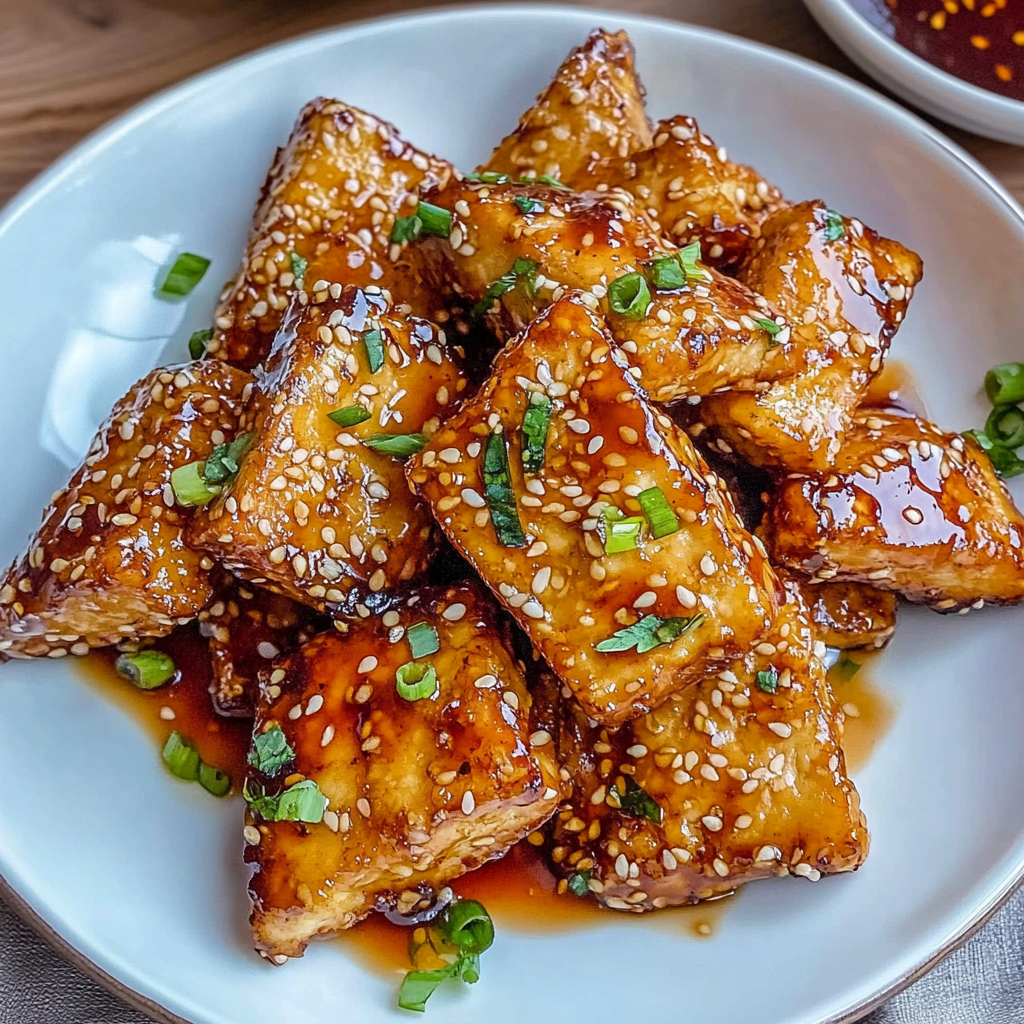 Recipe preparation for Crispy Sticky Tofu