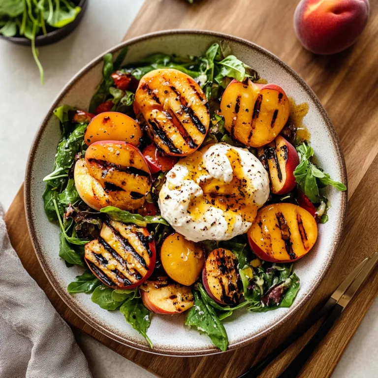 Irresistible Grilled Peach Burrata Salad Recipe Delight