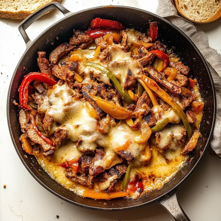 Delicious Zesty Philly Cheesesteak Skillet Recipe