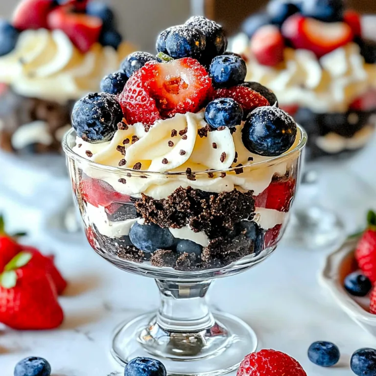 Indulge in Oreo Trifle with Blueberries & Strawberries