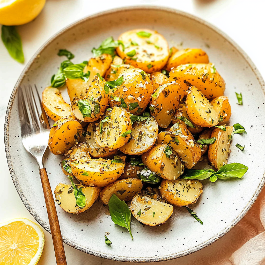 Recipe preparation for Lemon Herb Potato Salad