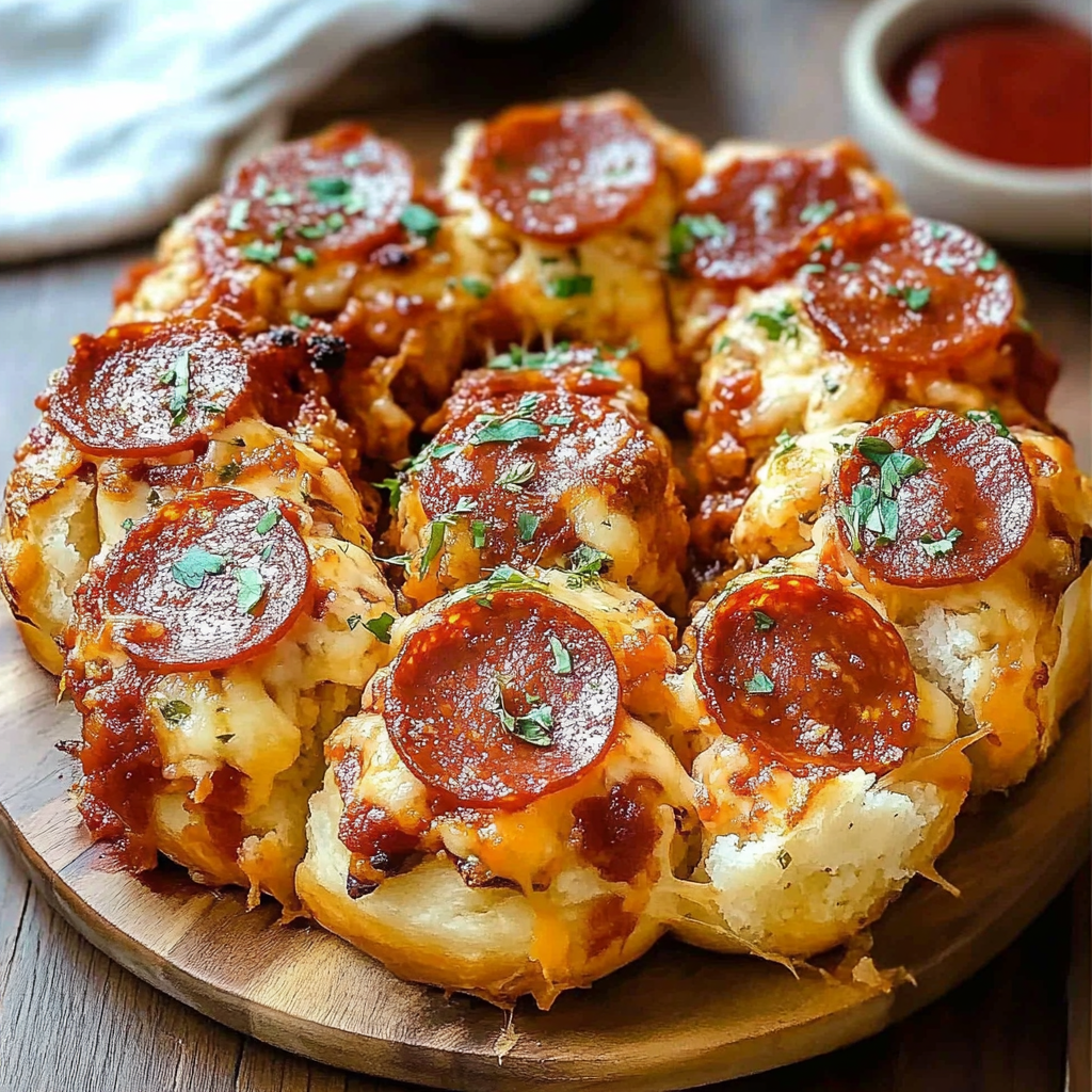 Recipe preparation for Pizza Monkey Bread Pepperoni