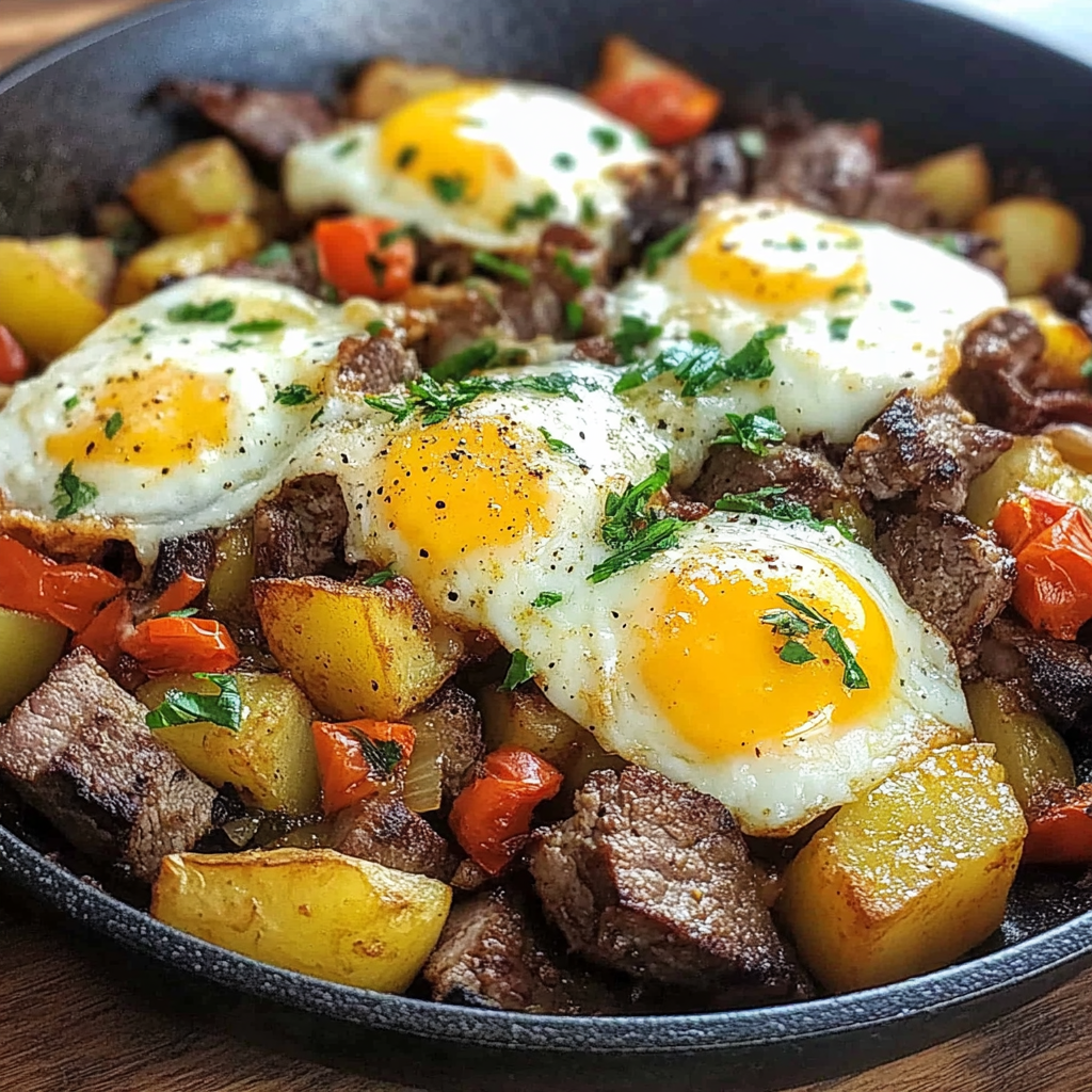 Recipe preparation for Steak and Potato Breakfast Hash