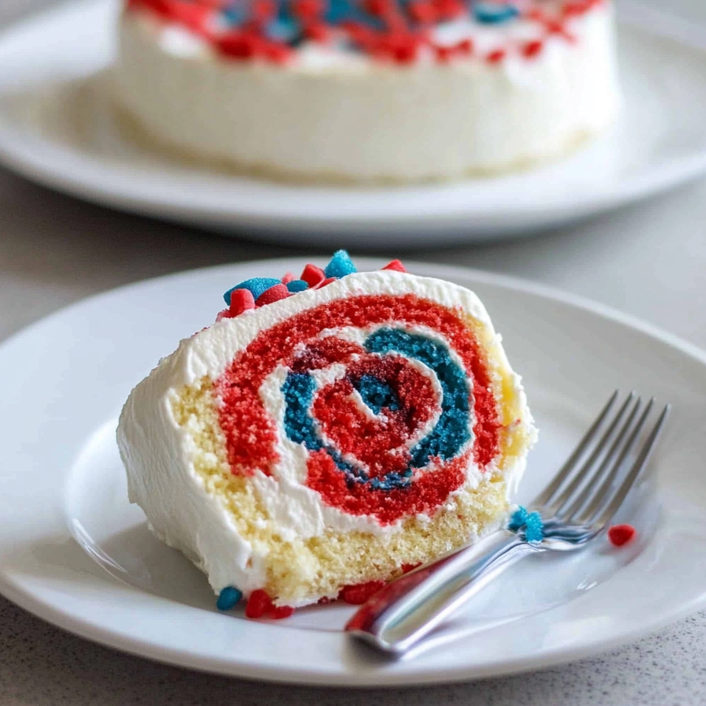 Recipe preparation for 4th of July Cake Roll