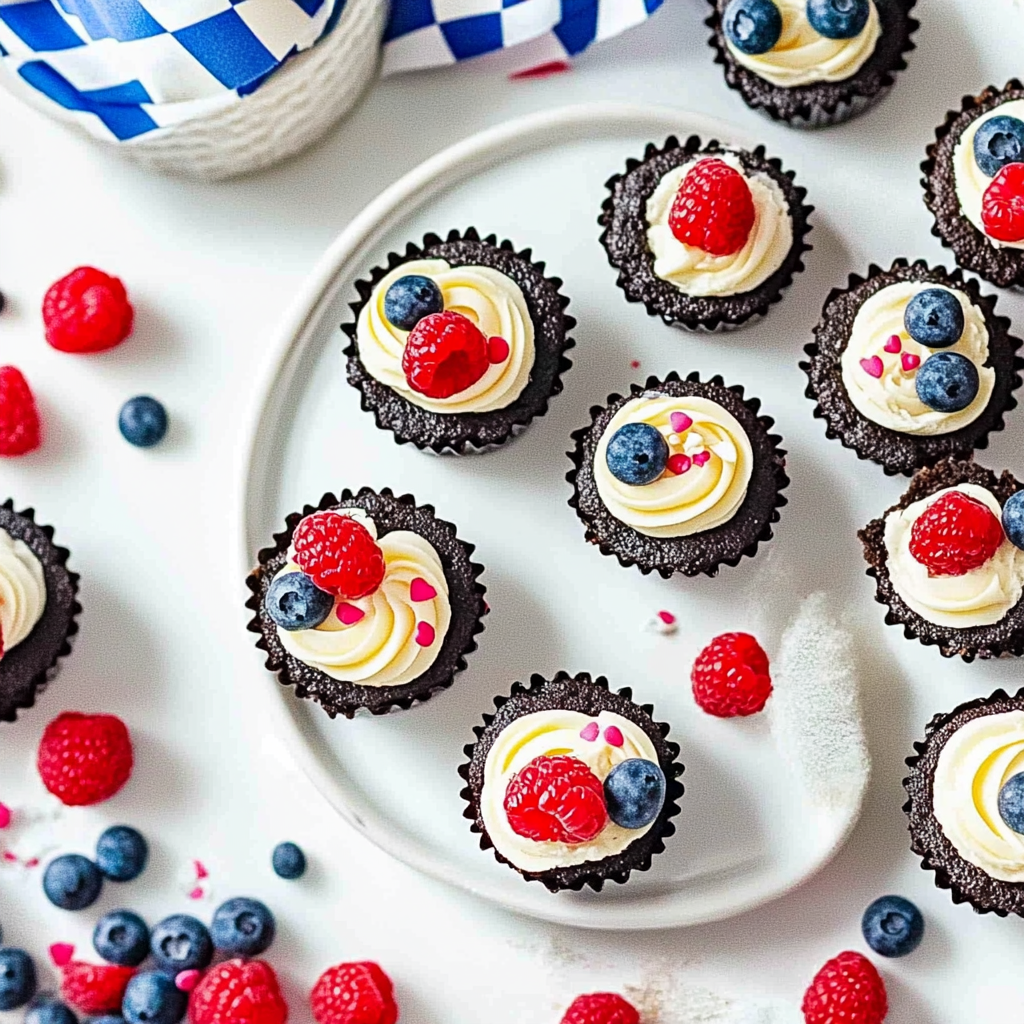 Recipe preparation for Red, White, and Blue Mini Oreo Pies