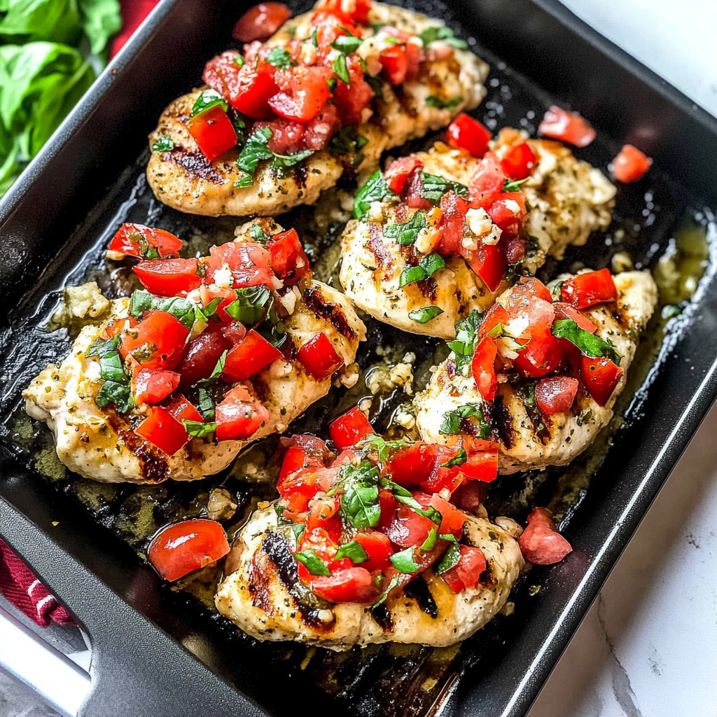 Recipe preparation for Easy Grilled Caprese Chicken