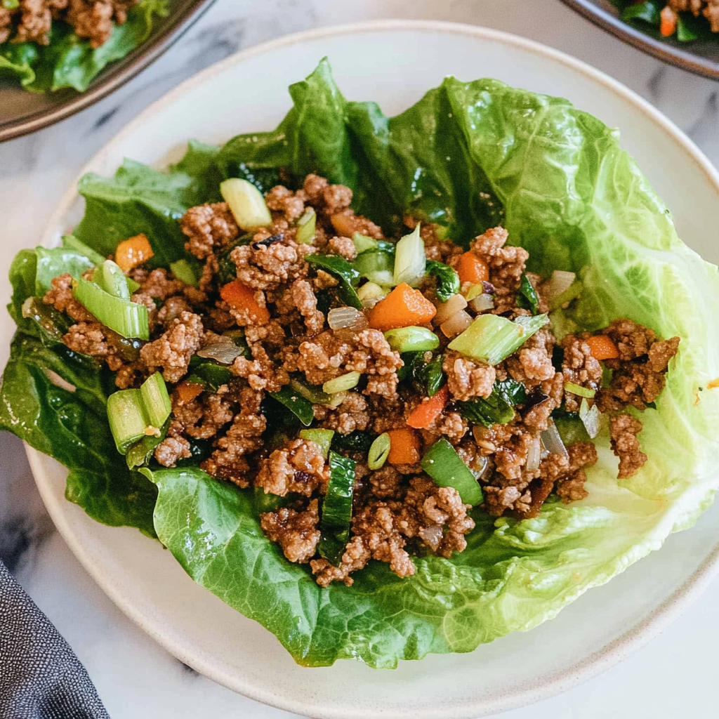 Recipe preparation for Ground Beef Lettuce Wraps