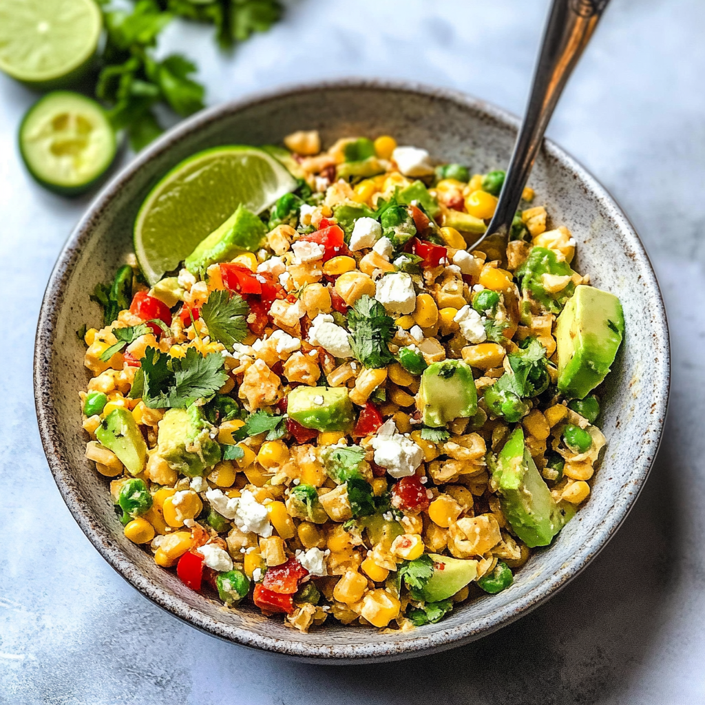 Recipe preparation for Mexican Street Corn Pasta Salad