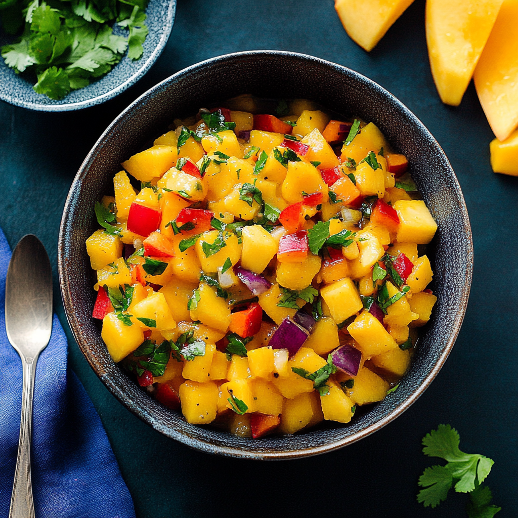 Recipe preparation for Mango Salsa