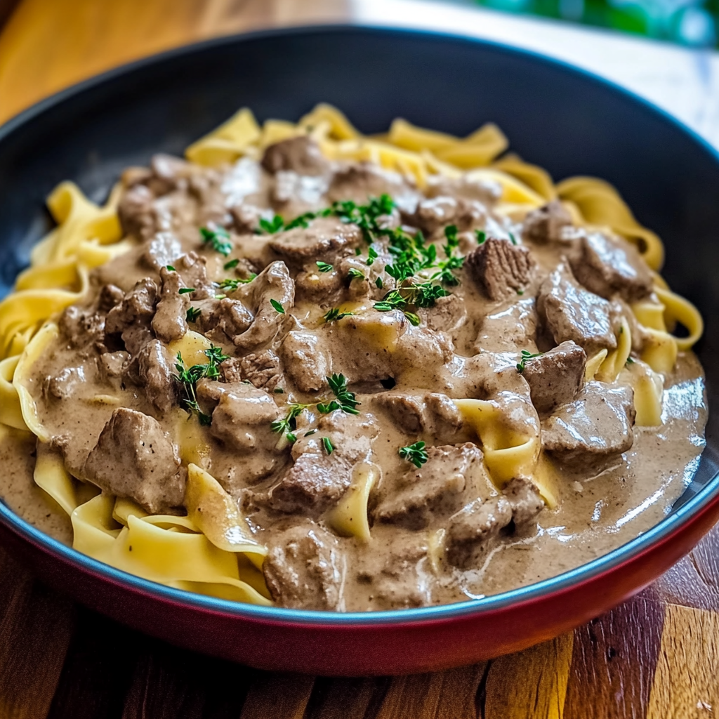 Recipe preparation for Beef Stroganoff Recipe