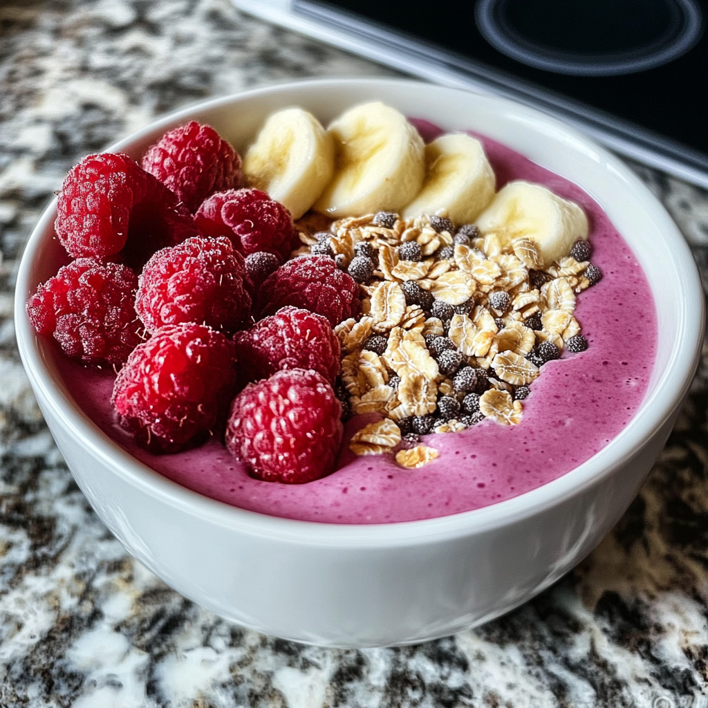 Recipe preparation for Raspberry Greek Yogurt Smoothie