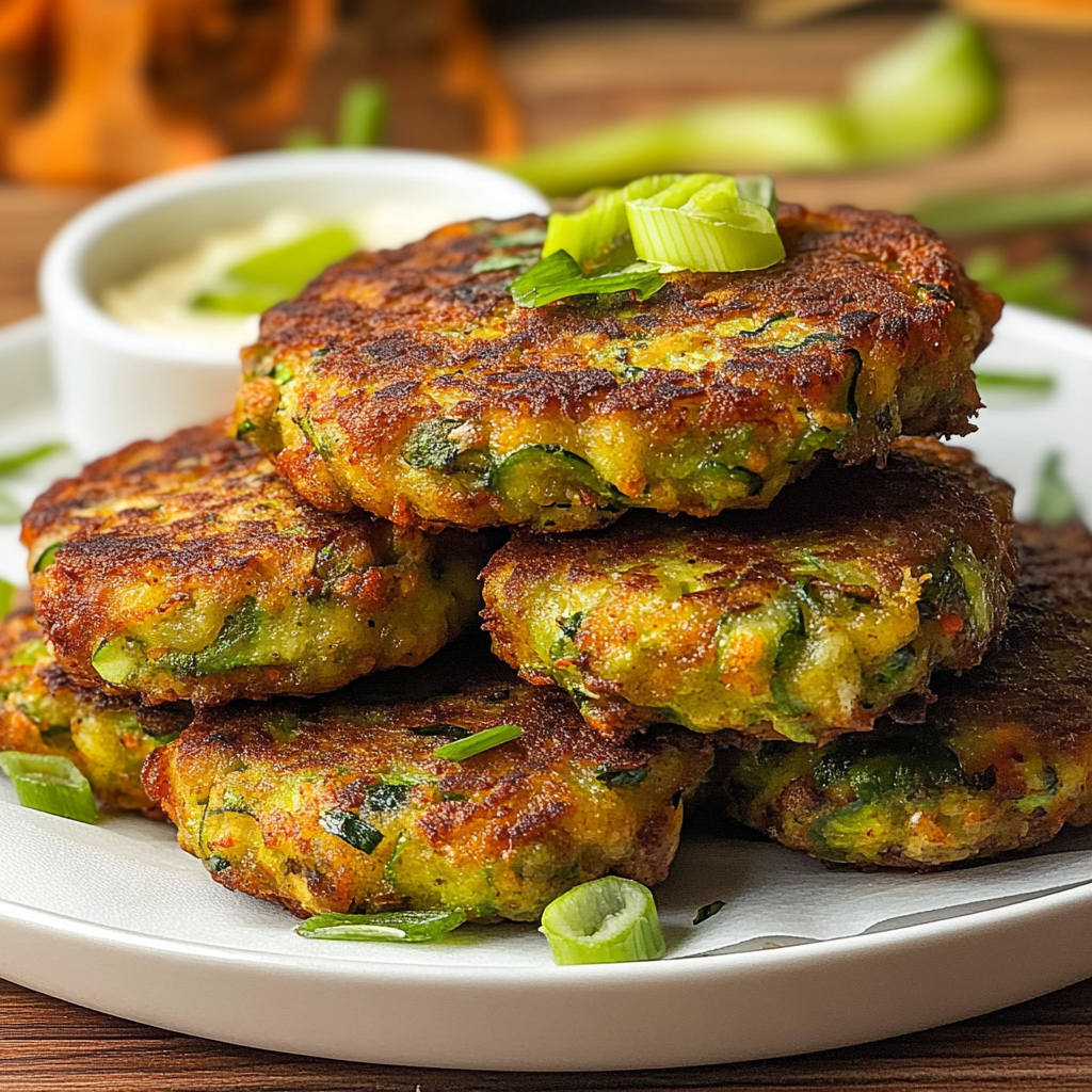 Recipe preparation for Air Fryer Zucchini Fritters