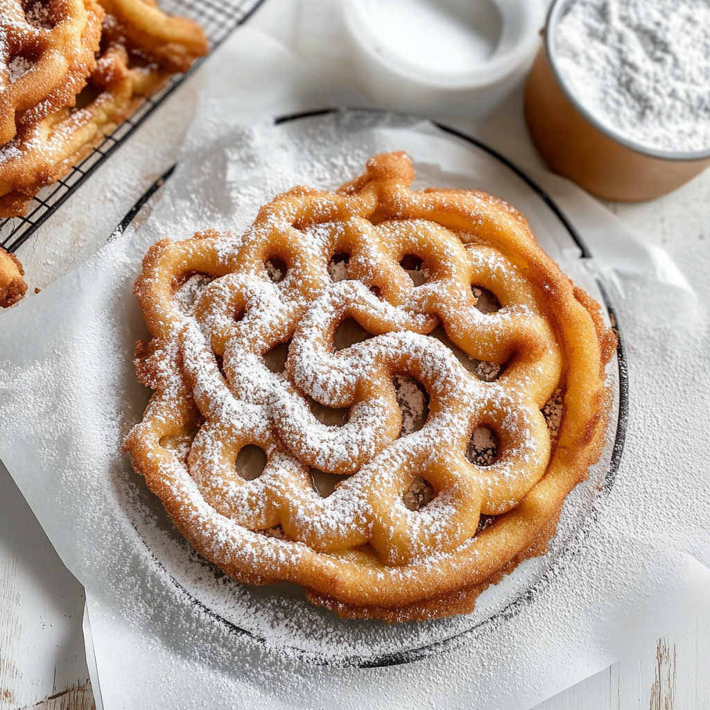Recipe preparation for Homemade Funnel Cake