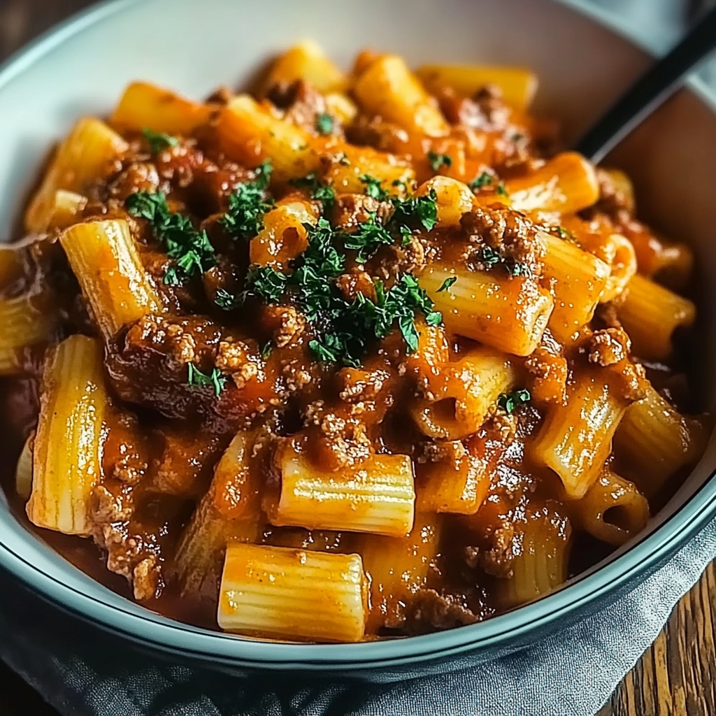 Recipe preparation for Homemade Beefaroni