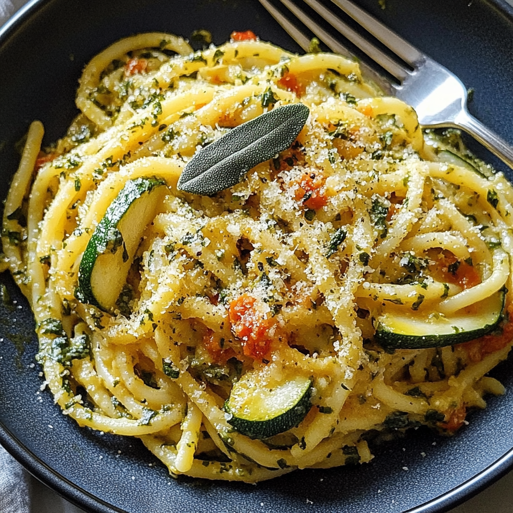 Recipe preparation for Zucchini Butter Pasta