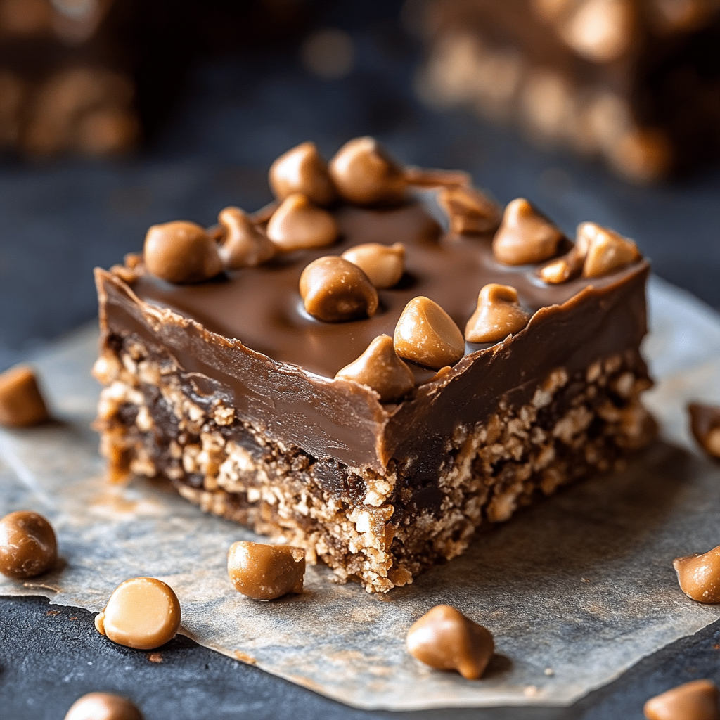 Recipe preparation for Healthy No-Bake Chocolate Peanut Butter Crunch Bars