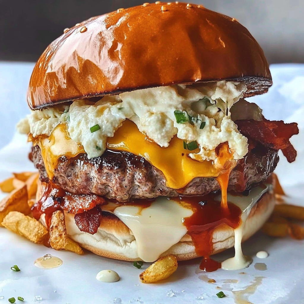 Recipe preparation for Hangover Burger