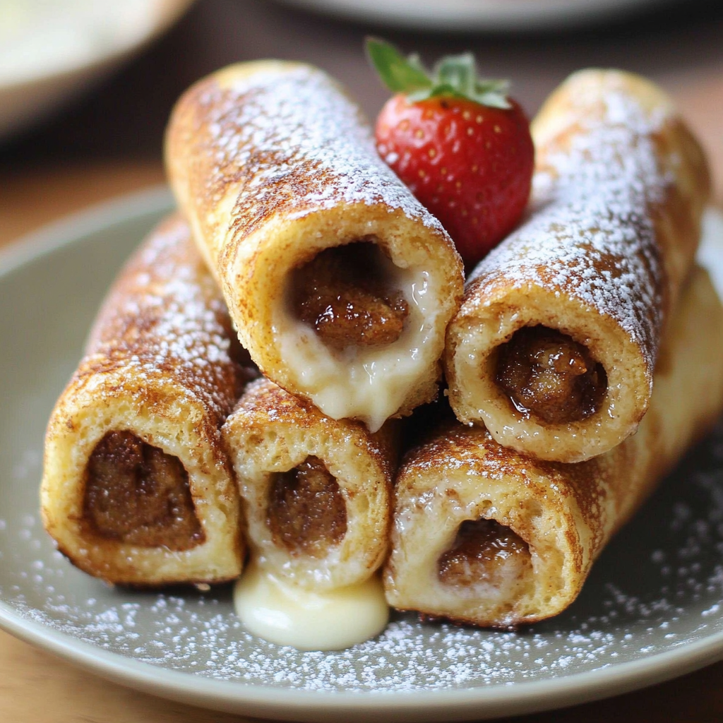 Recipe preparation for French Toast Roll-Ups