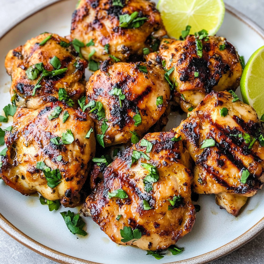 Recipe preparation for Grilled Chicken Thighs