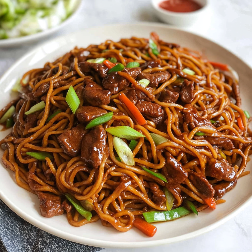 Recipe preparation for Beef Lo Mein