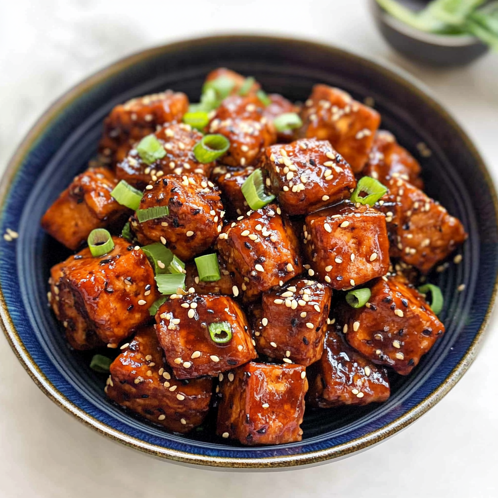 Recipe preparation for Crispy Soy Garlic Tofu