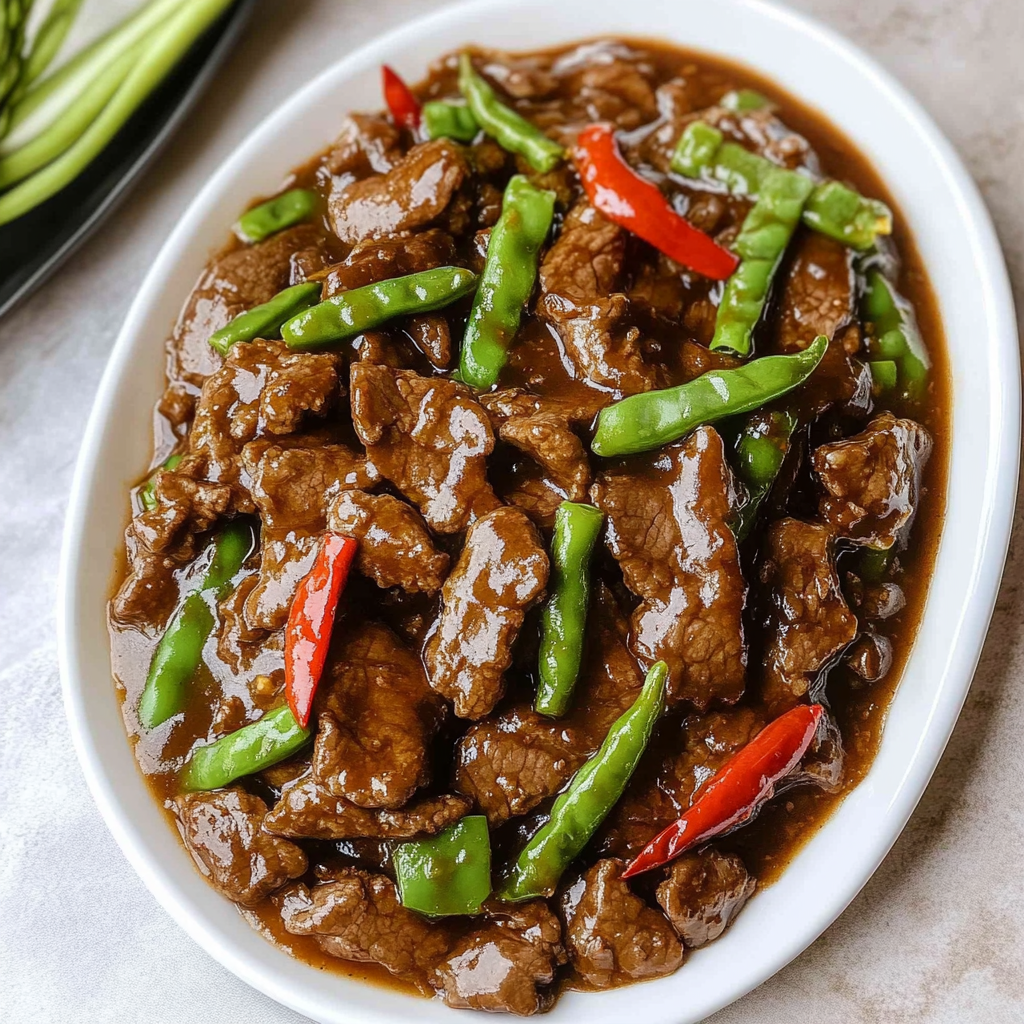 Recipe preparation for Beef with Black Bean Sauce