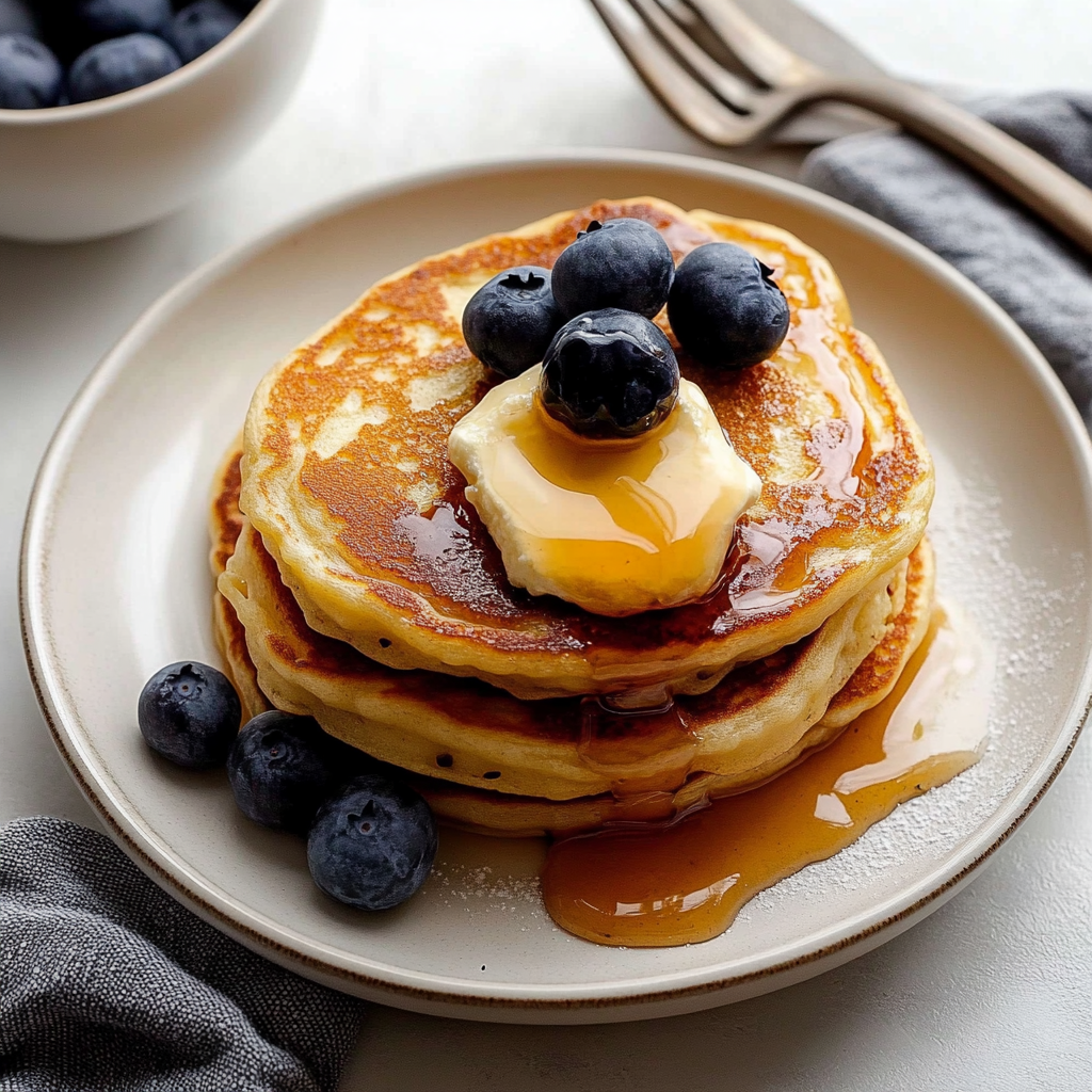 Recipe preparation for Fluffy Buttermilk Pancakes