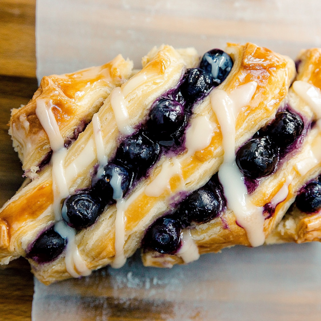 Recipe preparation for Blueberry Cream Cheese Pastry Braid