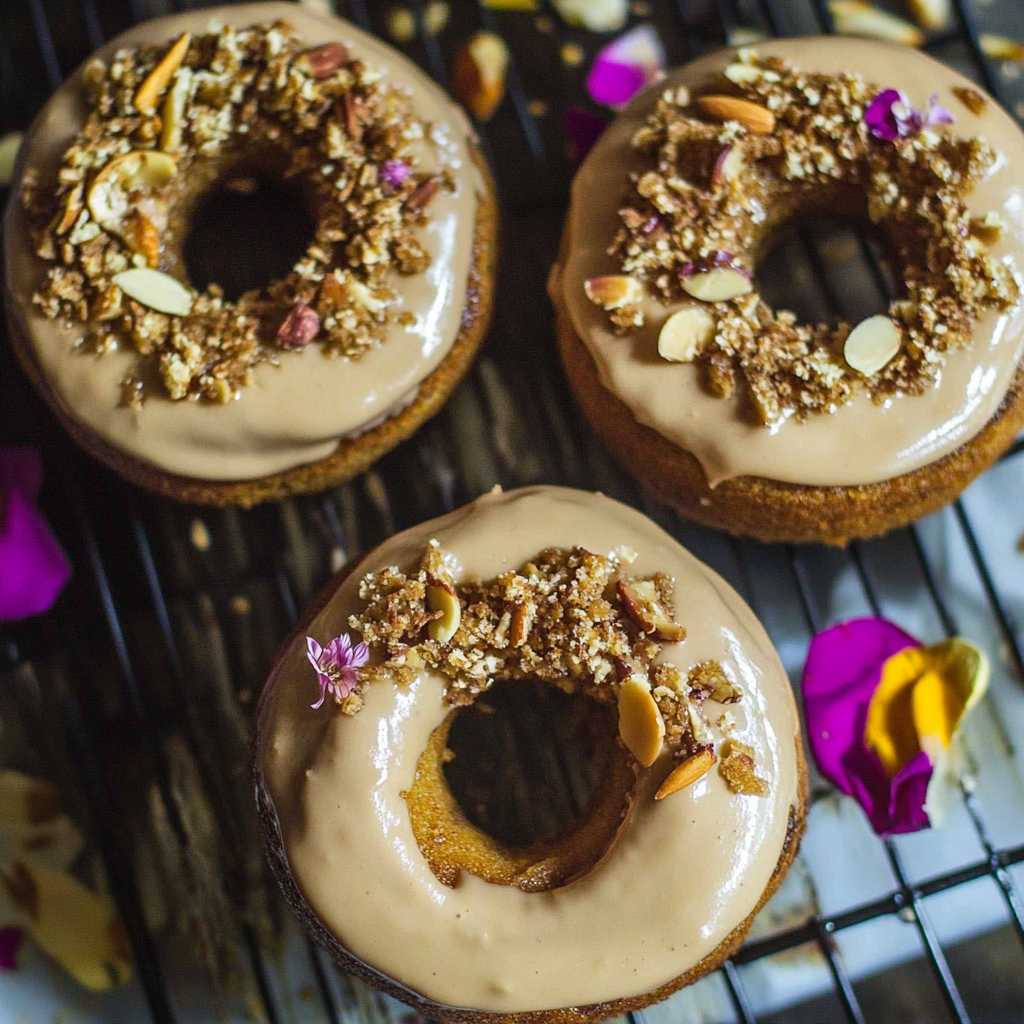 Recipe preparation for Baked banana bread almond donuts