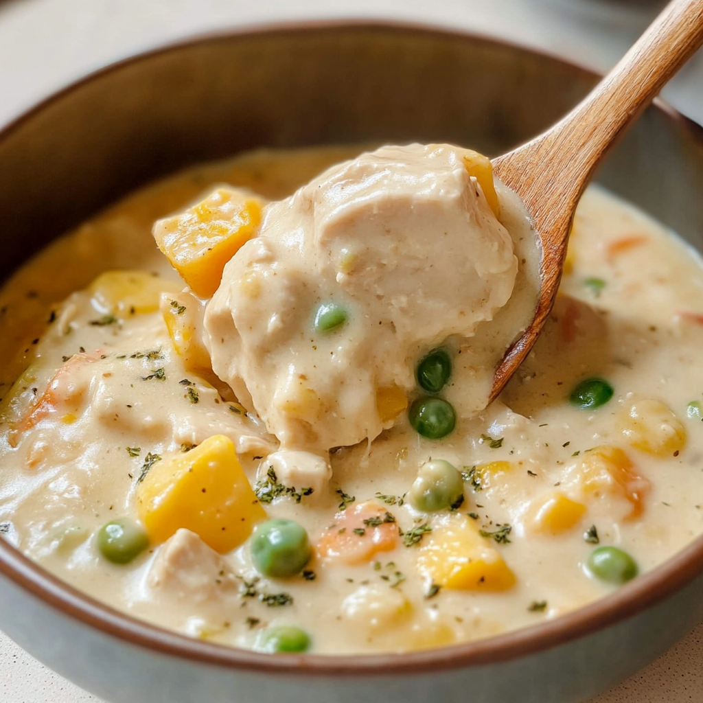 Recipe preparation for Chicken Pot Pie Soup