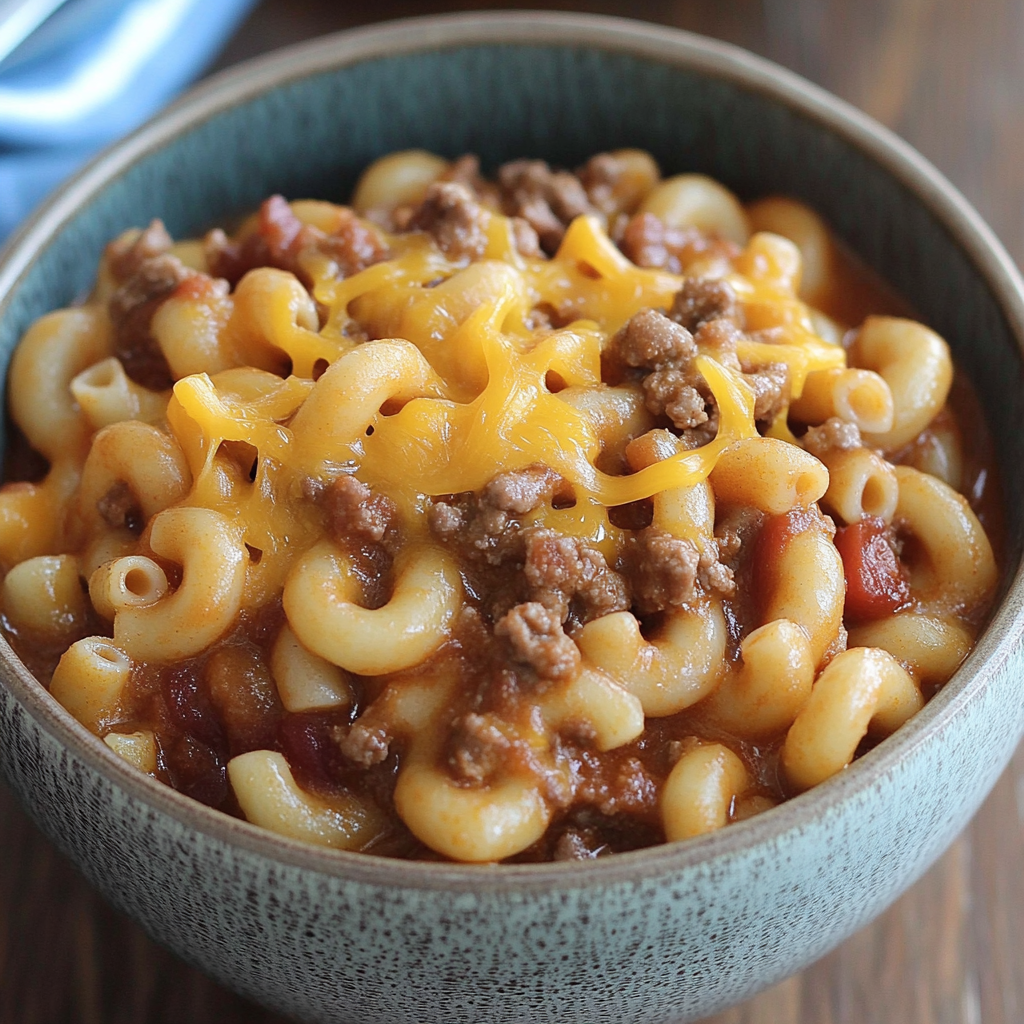 Recipe preparation for Crock Pot Cheddar Chili Mac