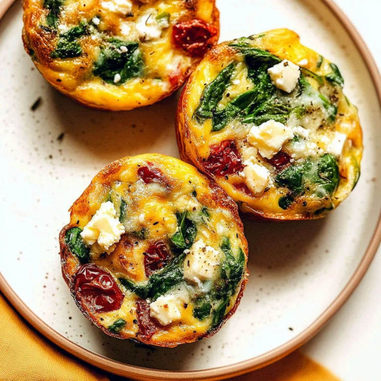 Delicious Spinach, Feta, and Sun-Dried Tomato Egg Muffin