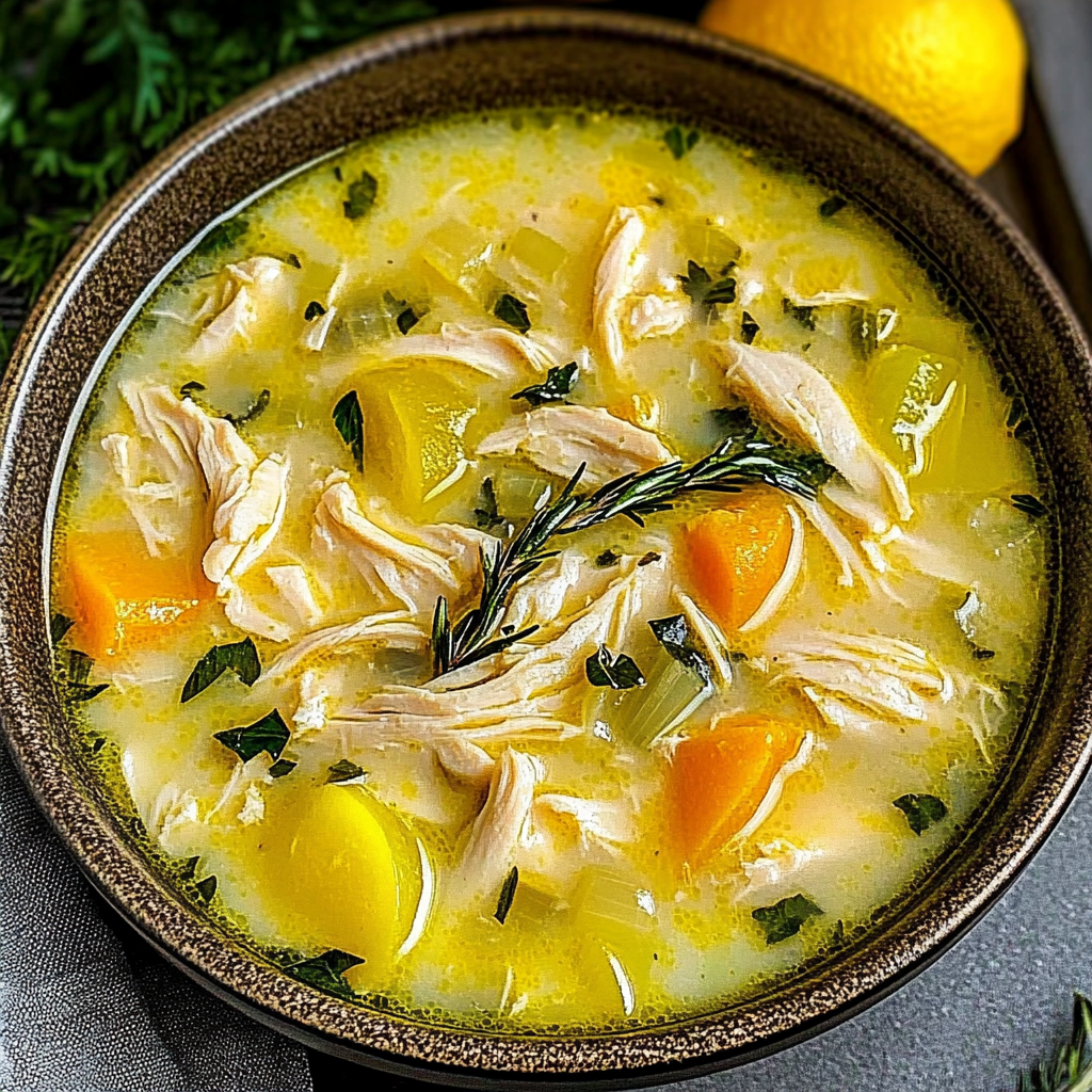 Recipe preparation for Greek Lemon Chicken Soup