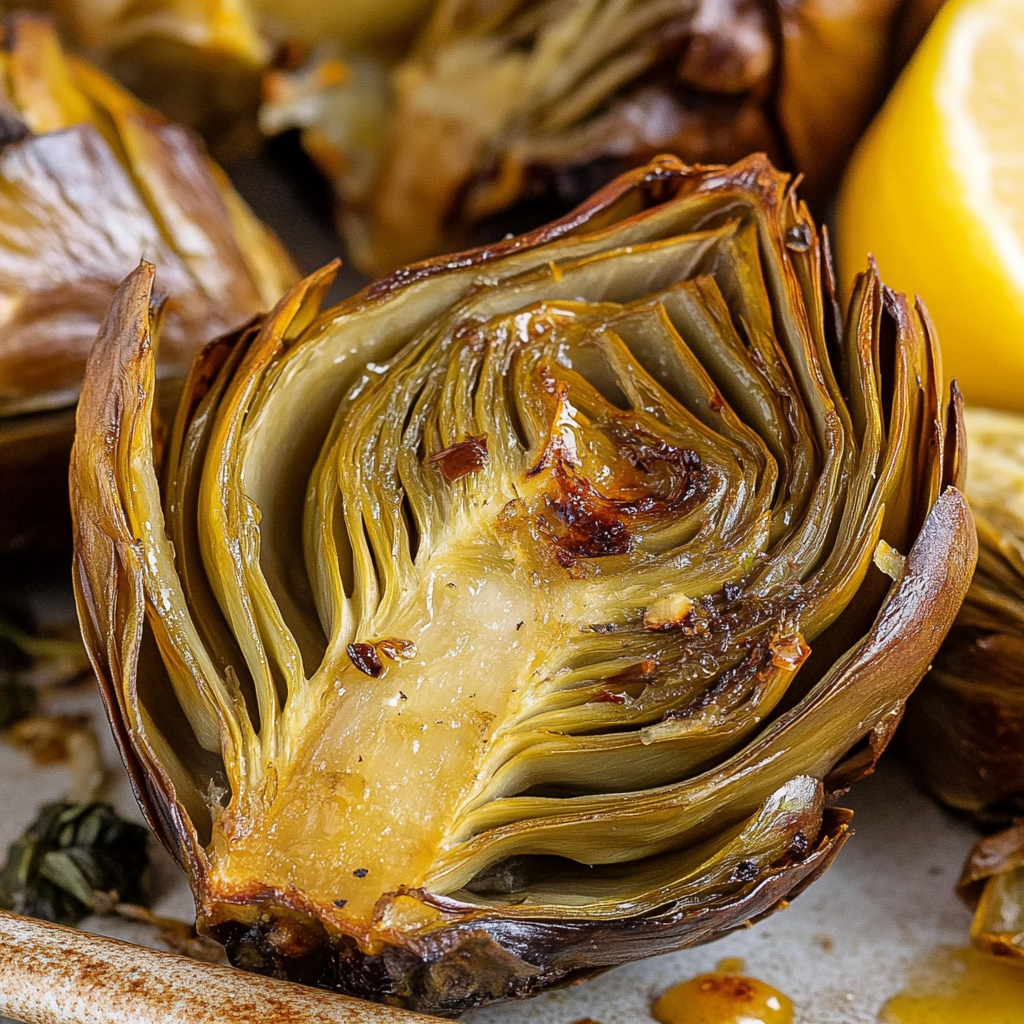 Recipe preparation for Oven Roasted Artichokes