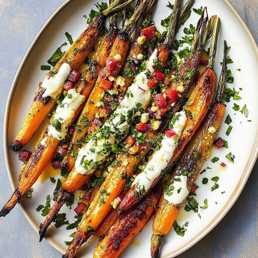 Recipe preparation for Roasted Rainbow Carrots (Glazed)